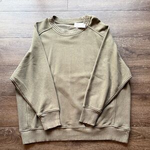 Aerie Women’s Dark Green Large Oversized Crewneck Sweater